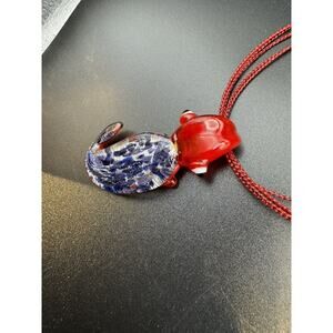 Art Glass Alligator Lizard Gekko Necklace